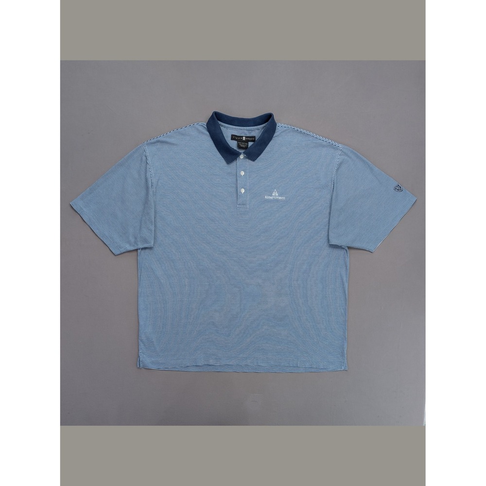 Nike Tiger Woods Polo XL Blue Stripe Keene's Pointe Golf Shirt